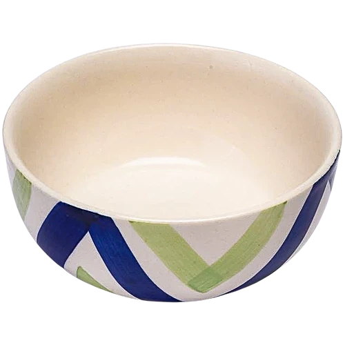 Neecasa Dinner Bowl/ Katori, Hand Painted Ceramic, Twirl Green Blue, 300 ml