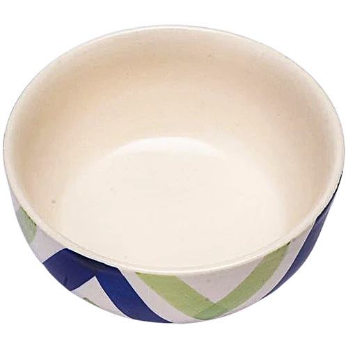 Neecasa Dinner Bowl/ Katori, Hand Painted Ceramic, Twirl Green Blue, 300 ml