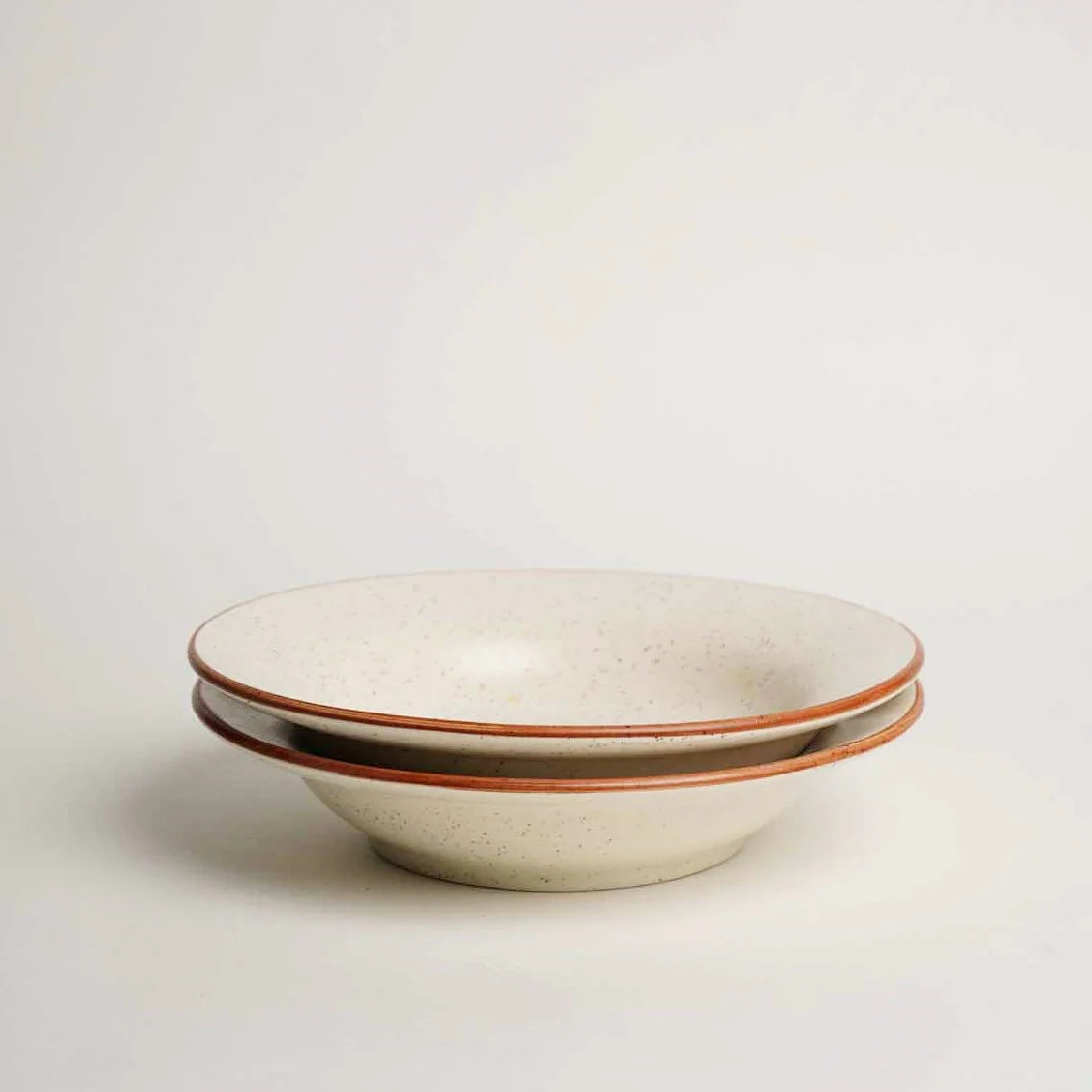 Ceramic Ivory Pasta Bowl Set, 21cm - Set of 2