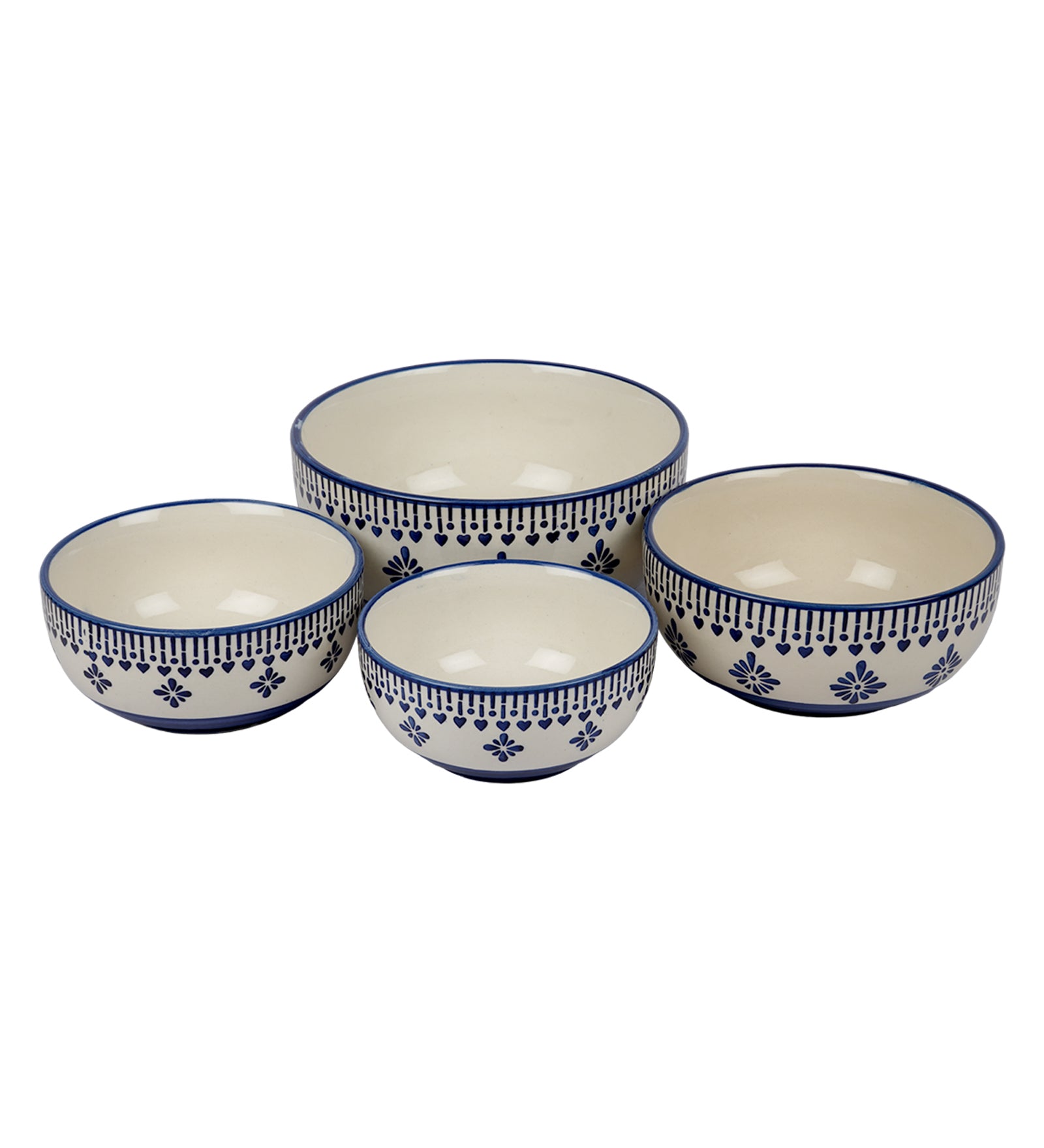 Blue Bloom Bowls Set of 3